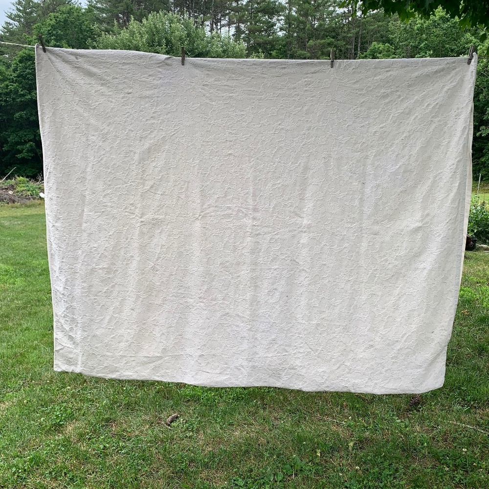 Linen and Things Duvet Cover Twin 68 X 86 Off White Thick Jacquard Excellent